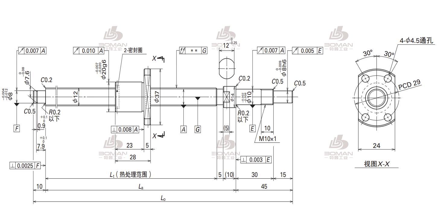 W1201MA-3PY-C3Z2(145.5)-轴端完成品滚珠丝杠