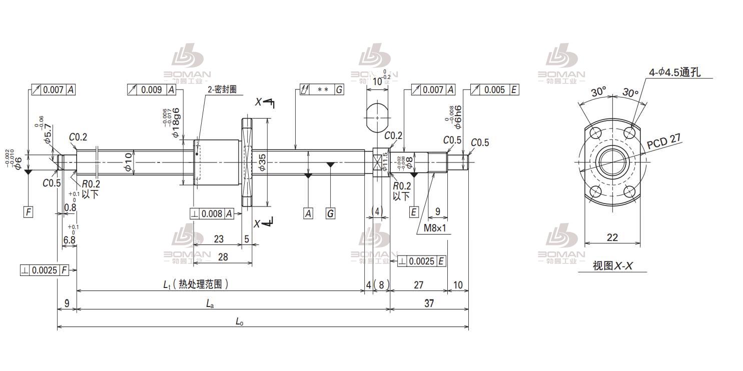 W1001MA-3PY-C3Z2-轴端完成品滚珠丝杠