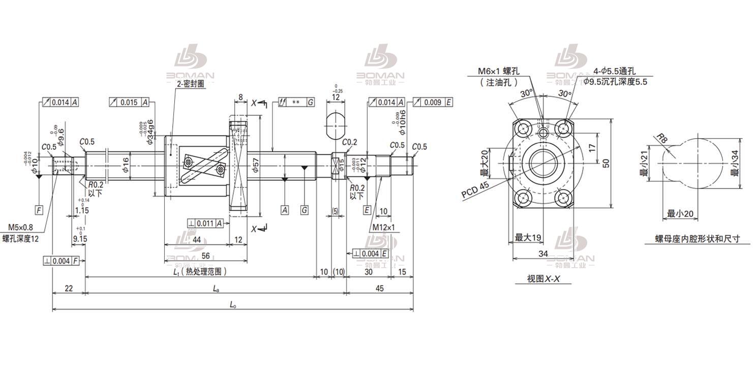 W1606FA-3P-C5Z16-SA标准滚珠丝杠