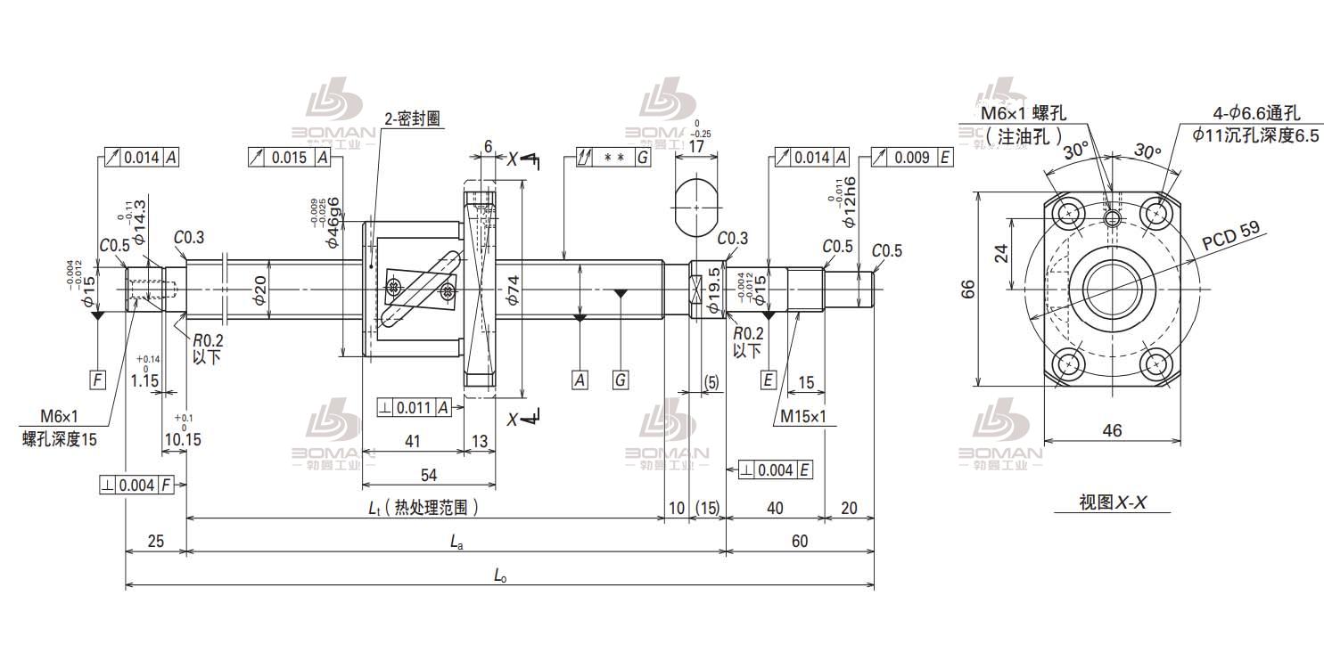 W2011FA-2-C5T10-FA标准滚珠丝杠