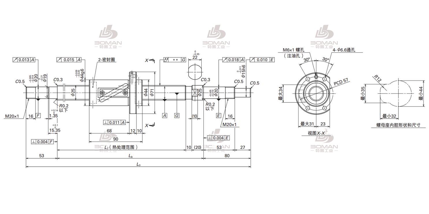 W2509FA-3P-C5Z25-MA标准滚珠丝杠