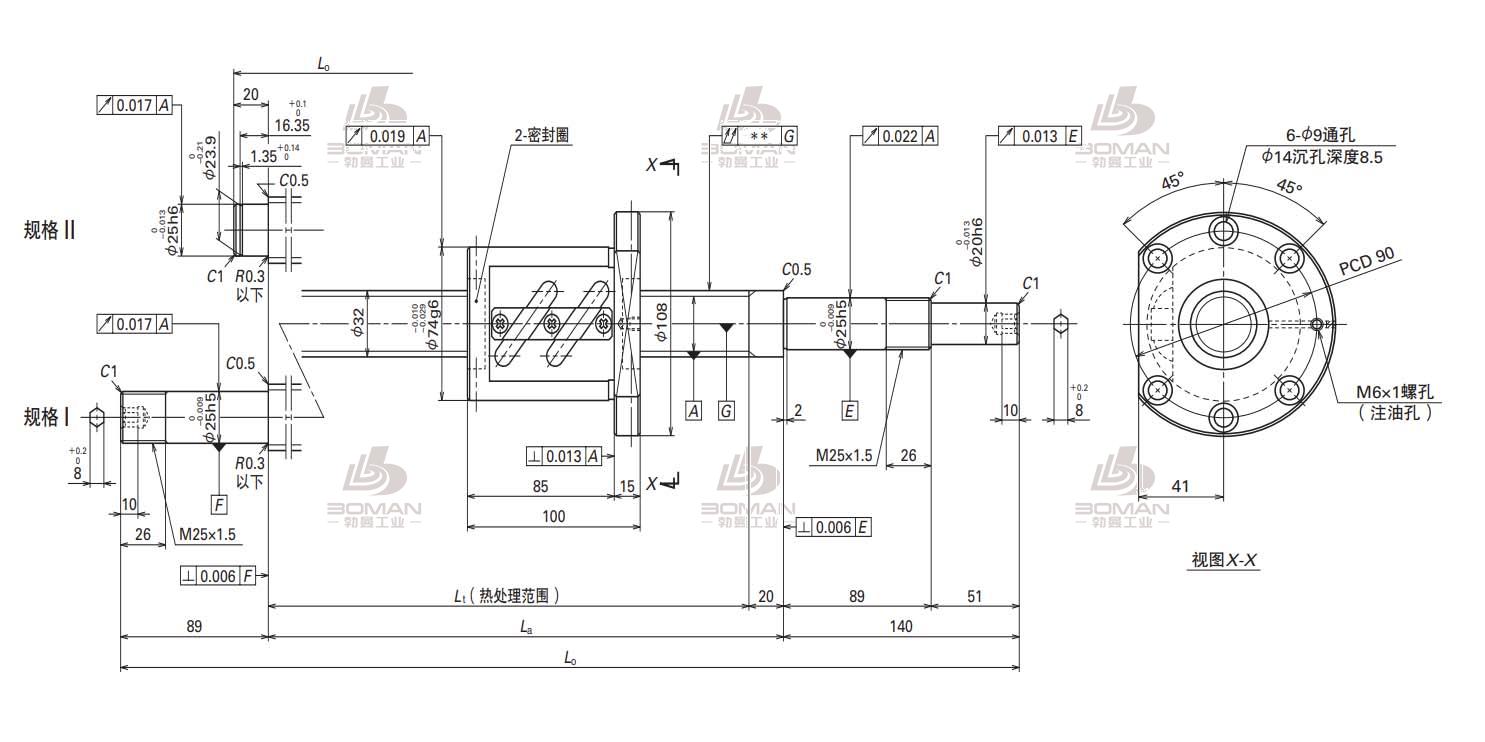 W3204SA-3Z-C5Z10-轴端完成品滚珠丝杠