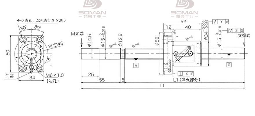 KURODA GG1510AS-BALR-1500A 黑田丝杆替换尺寸图解视频