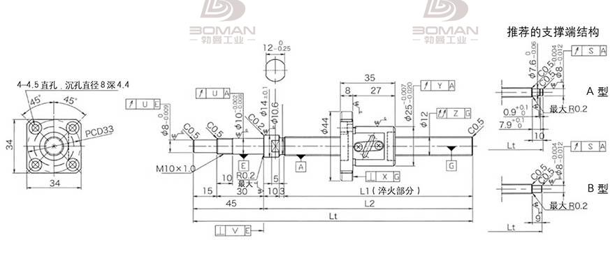 KURODA GP1202DS-AAPR-0400B-C3S hcnc黑田精工丝杆