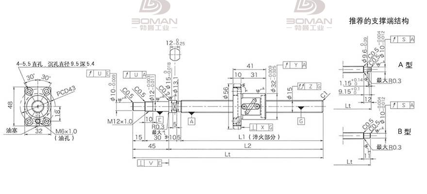 KURODA GP1504DS-BALR-0600B-C3F 黑田精工滚珠丝杠致动器se15