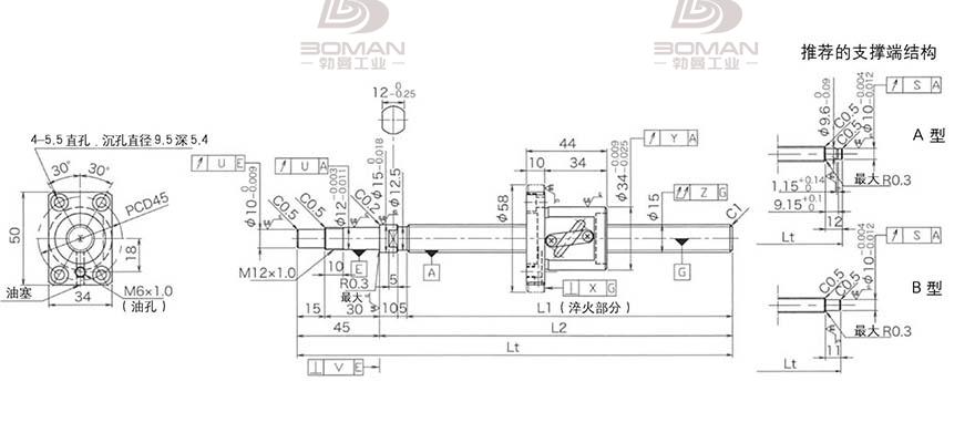 KURODA GP1505DS-BALR-0400B-C3F 日本黑田丝杆是什么材料
