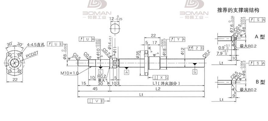 KURODA DP1202JS-HDNR-0300B-C3F 深圳黑田丝杆