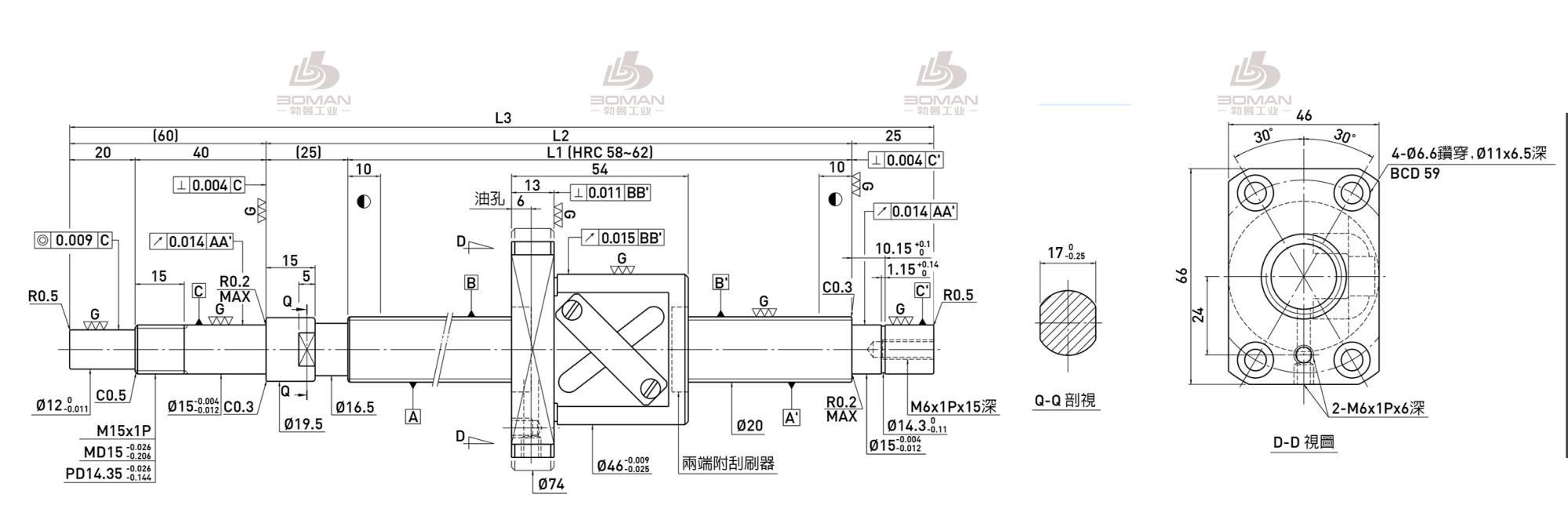 HIWIN上银 R20-10B1-FSW-289-399-0.018 hiwin丝杠选型手册